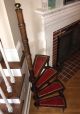 Antique Mahogany Five Tiered Library Steps,  W/ Leather Tread 1900-1950 photo 5