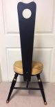 Antique Hand Painted Carved Wood 3 - Legged Stool - Chair - Unknown photo 2