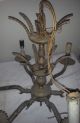 Antique Italian Rococo Old Brass Victorian Style Chandelier Hanging Parlor Lamp Chandeliers, Fixtures, Sconces photo 2