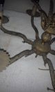 Antique Italian Rococo Old Brass Victorian Style Chandelier Hanging Parlor Lamp Chandeliers, Fixtures, Sconces photo 4