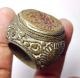 Stunning Roman Alaxander Face Tiger Head Intaglio Bronze Ring 10 Size Roman photo 7