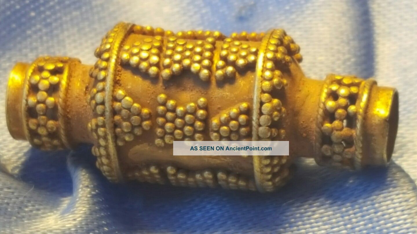 Massive Large Bead Solid High Ct Gold Bead/pendant 5.  32 Grams Roman photo