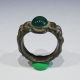 Medieval Bronze Ring Natural Stone With Green Agate Roman photo 1