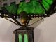 Antique Arts & Crafts Old Mission Era Green Slag Glass & Iron Parlor Lamp Shade Lamps photo 8