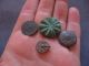 4 Stylized Sun Amulets Ancient Celtic Engrave Dbronze Solar Talisman 500 - 300 Bc Celtic photo 7