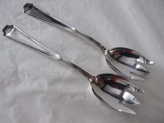 Pair Sterling Silver Durgin Fairfax Pattern Ice Cream Forks 5 - 1/2 