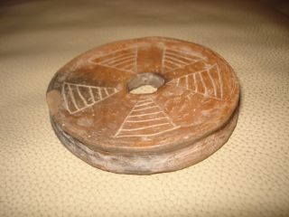 Old African Ethiopian Mursi Tribe Clay Lip Plate: Lip Plug Or Lip Disc photo