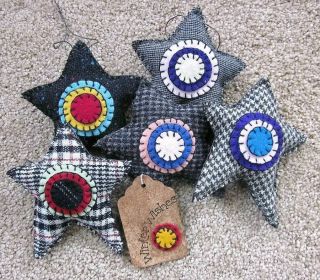 Five Handcrafted Stars With Penny ' S Pillow Tuck Bowl Fillers Ornies photo
