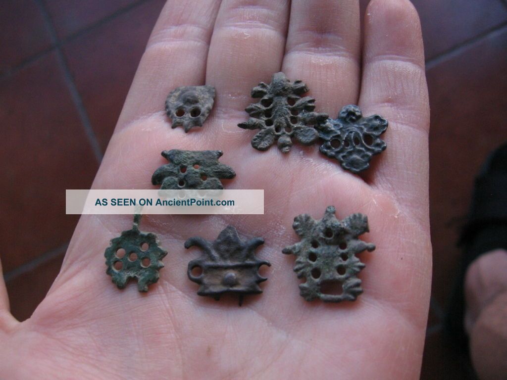 7 Stylized Votive Talismans Ancient Celtic Bronze Warriors Amulets 500 - 300 B.  C. Celtic photo