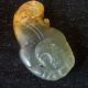 Antique Chinese Carved Jade Pendant Amulet Flying Man Face Old Natural Jade 86mm Necklaces & Pendants photo 1