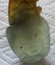 Antique Chinese Carved Jade Pendant Amulet Flying Man Face Old Natural Jade 86mm Necklaces & Pendants photo 4