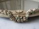 Exquisite Old Antique Barbola Gesso Plateau Mirror Swags Of Pink Roses Flowers Mirrors photo 1