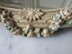 Exquisite Old Antique Barbola Gesso Plateau Mirror Swags Of Pink Roses Flowers Mirrors photo 4