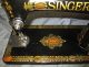 Shiny Serviced Antique 1923 Singer 66 Red Eye Treadle Sewing Machine Video Sewing Machines photo 2