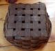 Antique Woven Oak Splint Farm Work Basket 9 