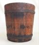Antique Wood Bucket Grain Measure Primitive Aafa Fine 9.  5x8.  75 Treen Primitives photo 2