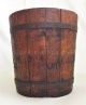 Antique Wood Bucket Grain Measure Primitive Aafa Fine 9.  5x8.  75 Treen Primitives photo 4