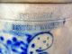 Antique Somerset Potters Stoneware Crock W/ Blue Decoration 7 1/4 