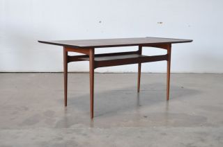 Vtg Mid Century Danish Modern Teak Wood Tall Coffee Sofa Table Jalk photo