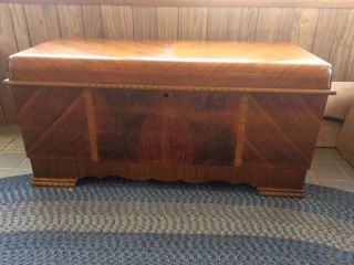 Vintage 1947 Art Deco Lane Cedar Chest With Tray (dated 01/11/47) photo