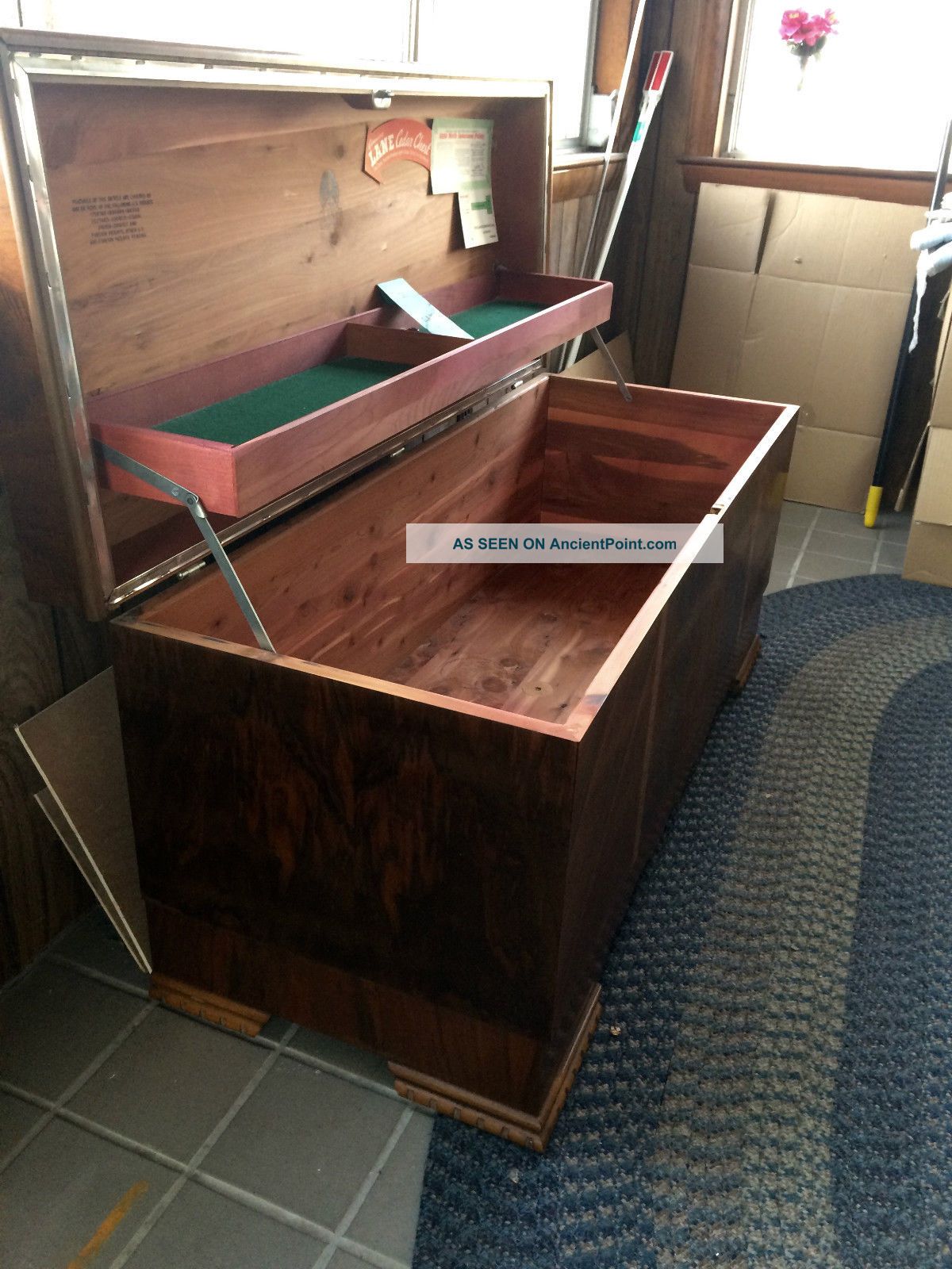 Vintage 1947 Art Deco Lane Cedar Chest With Tray (dated 01/11/47)