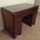 Antique,  Mahogany Finished,  Early 20th Century,  Glass Top,  Wood Desk. 1900-1950 photo 5