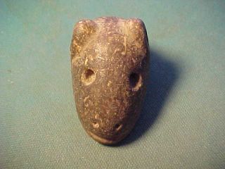 Bactrian Stone Amulet (animal Head) Circa 1st Millennium Bc. photo