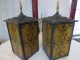 Vtg Mid Century Moe Outdoor Porch Light Stained Glass Gothic Lantern Wall Sconce Chandeliers, Fixtures, Sconces photo 6