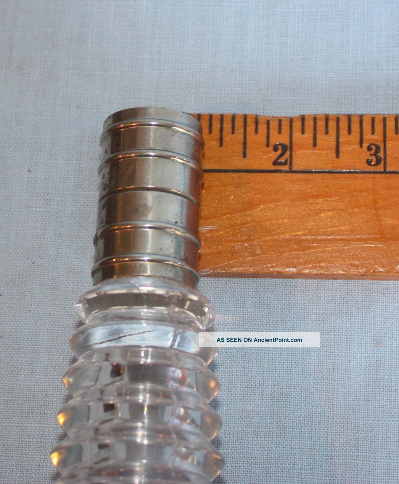 Vintage Trumpet Epergne Pressed Clear Glass Pinwheel Sawtooth Lg 12.  5 