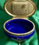 Vintage Jewelry Casket Cobalt Enamel Gilt Ormolu Music Trinket Box Sankyo Japan Boxes photo 4