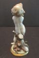 Cherub Playing Horn Capodimonte Porcelain Figurine Vtg Curly Haired Putti Figurines photo 3
