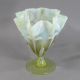 John Walsh Walsh Floriform Vaseline Glass Vase With Opaline Art Nouveau Pattern Art Nouveau photo 2