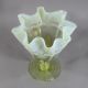 John Walsh Walsh Floriform Vaseline Glass Vase With Opaline Art Nouveau Pattern Art Nouveau photo 4