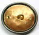 Antique Brass Dome Button W/ Detailed Leaves & Cut Steel Accents - 1 & 1/16 