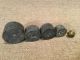 Antique Vintage Lead? Balance Scale Counter Weights 200g 100g 50g 10g Scales photo 3