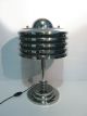 Art Deco Machine Age Modernist Lamp,  Base & Shade All Chrome (no Glass) - 47 Cm Lamps photo 1