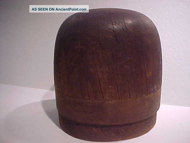 Vintage Oblong Wooden Milliners Hat Mold Block Form Measures 22 Unmarked H 7 1/2 Industrial Molds photo