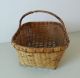 Early Handmade Antique Primitive Large Splint Woven Basket Vintage Market Primitives photo 2