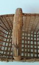 Early Handmade Antique Primitive Large Splint Woven Basket Vintage Market Primitives photo 5
