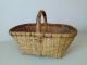 Early Handmade Antique Primitive Large Splint Woven Basket Vintage Market Primitives photo 6