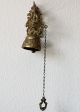 Antique Ornate Solid Brass Hanging Pull Chain Dinner Call Door Bell Vintage Wall Door Bells & Knockers photo 2