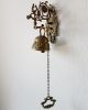 Antique Ornate Solid Brass Hanging Pull Chain Dinner Call Door Bell Vintage Wall Door Bells & Knockers photo 3