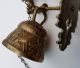 Antique Ornate Solid Brass Hanging Pull Chain Dinner Call Door Bell Vintage Wall Door Bells & Knockers photo 7