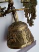 Antique Ornate Solid Brass Hanging Pull Chain Dinner Call Door Bell Vintage Wall Door Bells & Knockers photo 8