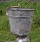2 Vintage Primitive Galvanized Metal Pail Bucket Antique,  Planter Wood Handle Primitives photo 1