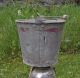 2 Vintage Primitive Galvanized Metal Pail Bucket Antique,  Planter Wood Handle Primitives photo 3