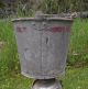 2 Vintage Primitive Galvanized Metal Pail Bucket Antique,  Planter Wood Handle Primitives photo 5