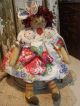 Primitive Raggedy Ann Doll,  Old Tablecloth,  Doily,  Old Photo Raggedy Annie Doll Primitives photo 2