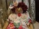 Primitive Raggedy Ann Doll,  Old Tablecloth,  Doily,  Old Photo Raggedy Annie Doll Primitives photo 5