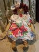 Primitive Raggedy Ann Doll,  Old Tablecloth,  Doily,  Old Photo Raggedy Annie Doll Primitives photo 6